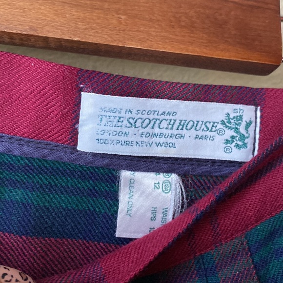 Vintage “The Scotch House” plaid wrap around buckle knee length kilt size 12 - Picture 9 of 14